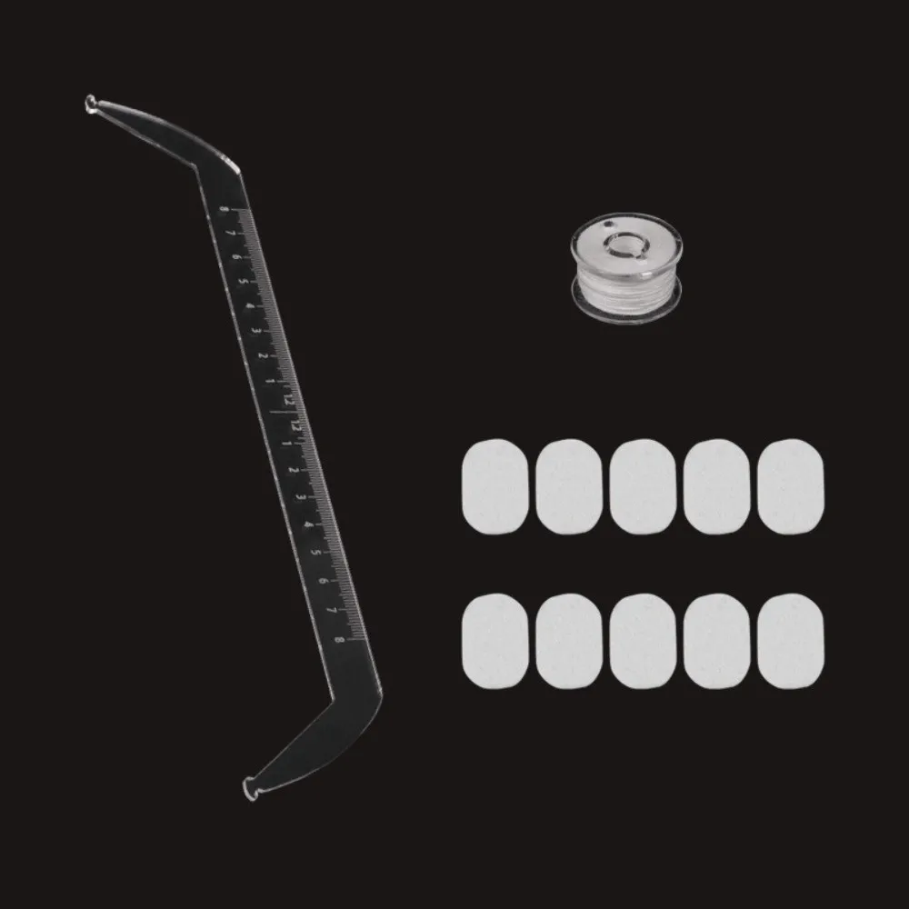 A Set Bow Shaped Eyebrow Design Ruler with Scale Drawing Auxiliary Balanced Symmetrical Ruler Permanent Makeup Tool