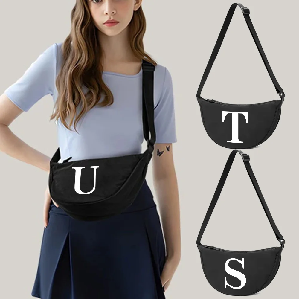 Shoulder Bag Women's Dumpling Bag Luxury Designer Messenger Bag 2026 Trend Female Crossbody Pack White Letter Printing Series