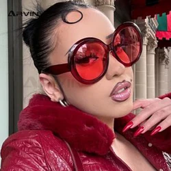 Plastic Big Round Sunglasses Women Brown Gradient Oversized Oval Sun Glasses Female Fashion Luxury Oculos De Sol Gafas