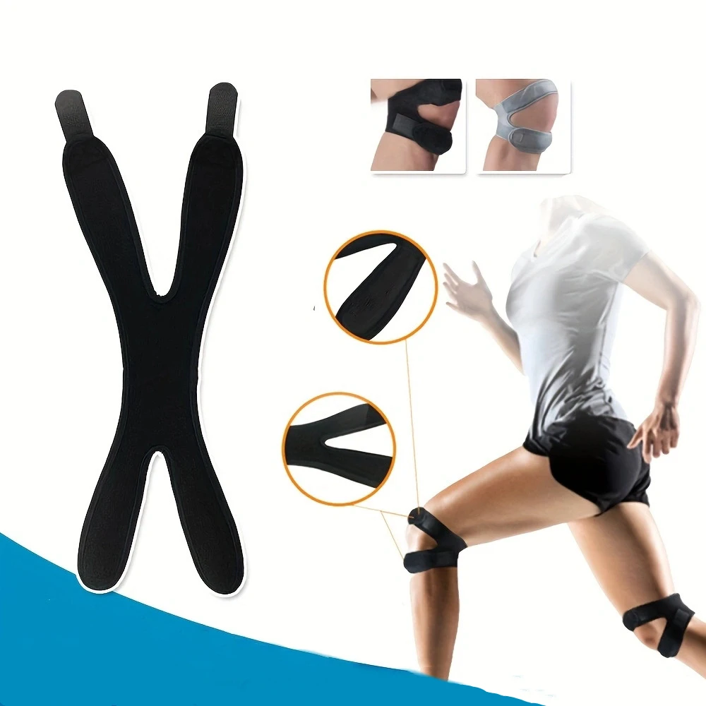1PC Sport Knie Ondersteuning Dubbele Patella Riem Elastisch Bandage Sport Kniebeschermers Protector Band voetbal basketbal Open Kniebrace