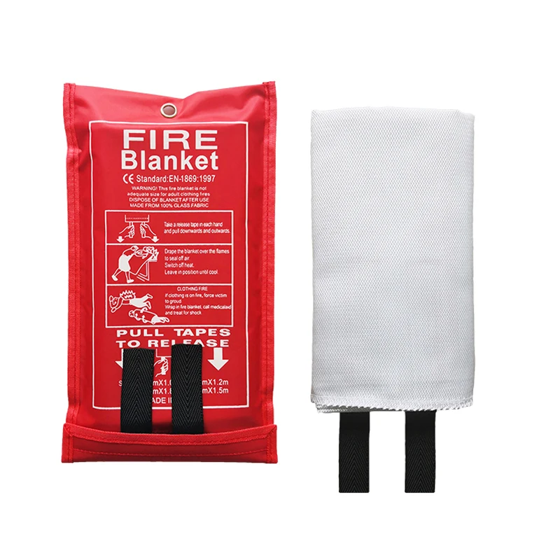 hot saltWaterproof Fireproof 1M X 1M Fiberglass Fire Blanket Survival Fire Shelter for Home Safety Equipment Box BBQ Accessories