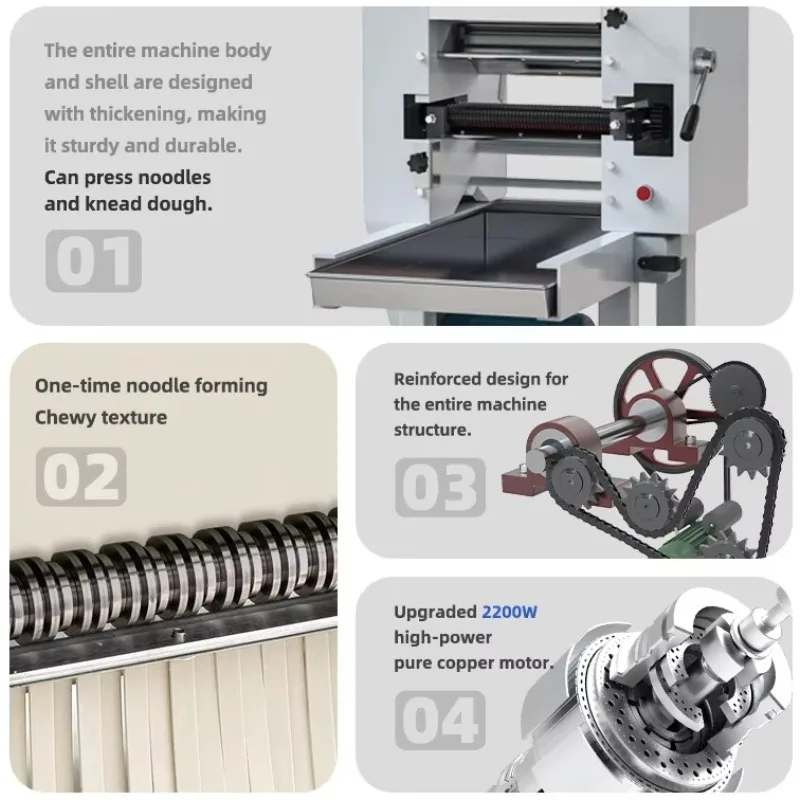 Automatic Reversible Dough Sheeter Machine Electric Stainless Steel Dough Roller For Bakery Bread Croissant Pasta Making