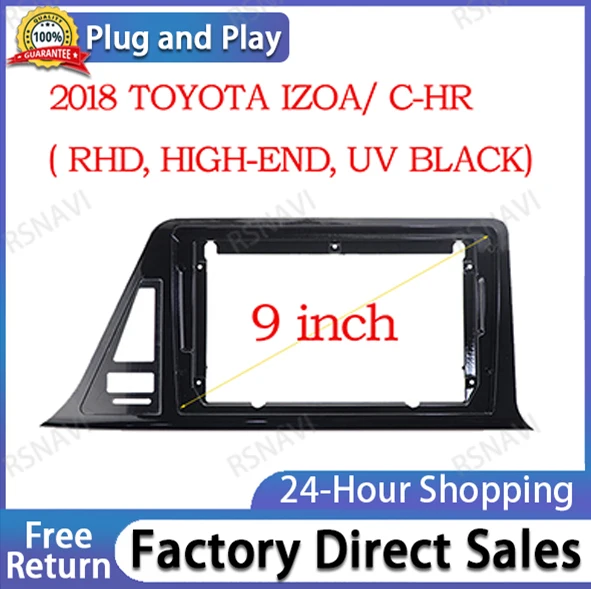 9 Inch Car Frame Facia Adapter For Toyota CHR 2016+ Stereo Android Radio Dash Fitting Panel Kit