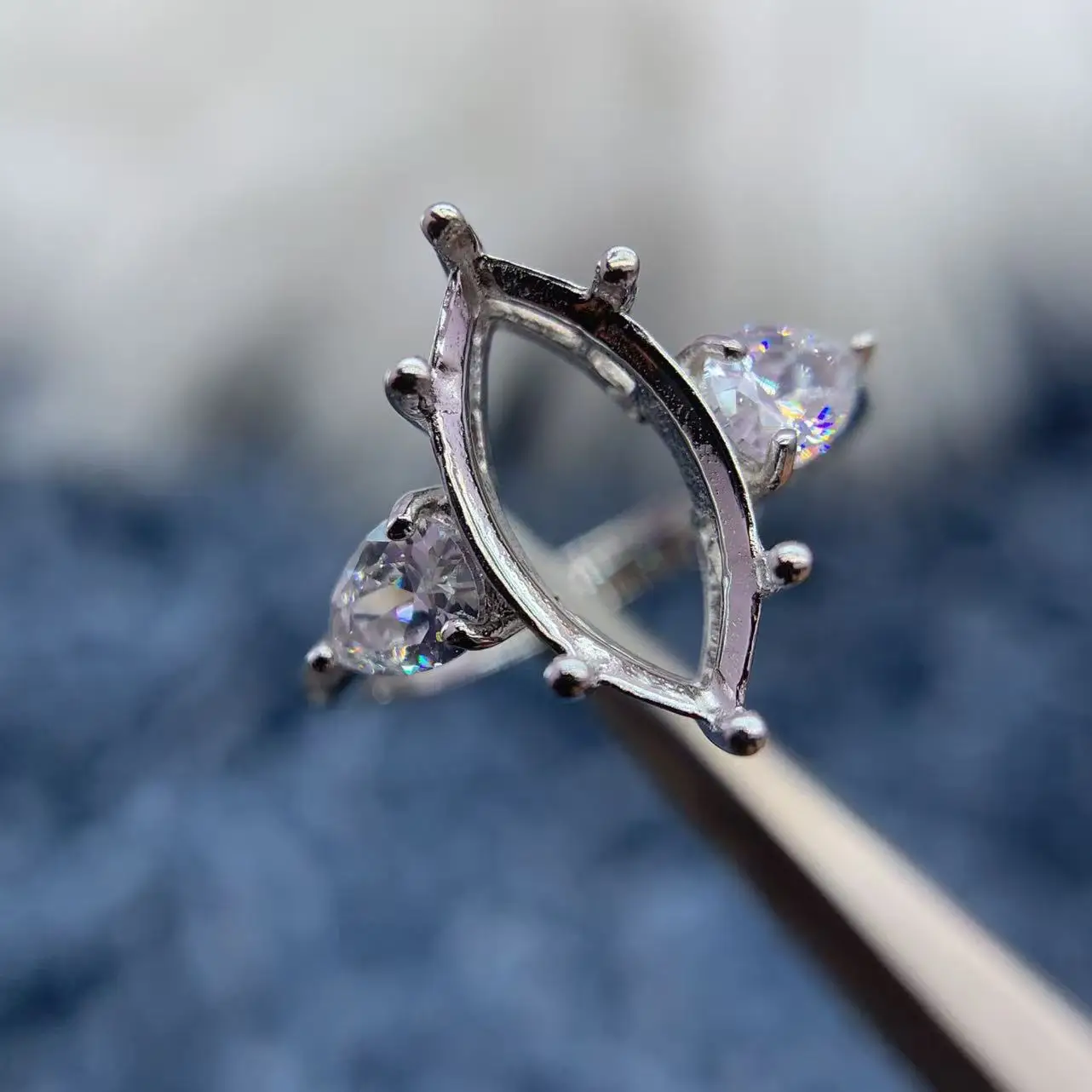 

MeiBaPJ инкрустация в форме конского глаза 7*13 мм S925 изысканное серебро DIY кольцо с бриллиантом для женщин подарок Шарм универсальные ювелирные изделия оптом