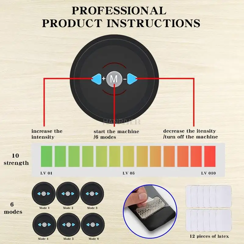 1 комплект умного фитнес-массажера EMS, стимулятор мышц живота и рук, тренажер для упражнений на мышцы, ленивое домашнее оборудование для фитнеса