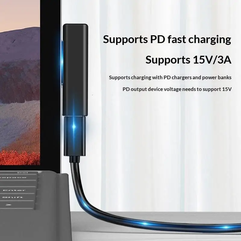 PD Fast Charging Adapters TypeC Power Supply Charger Connecting For Surface Pro X 8 7 6 5 4Go Book Converter Plug