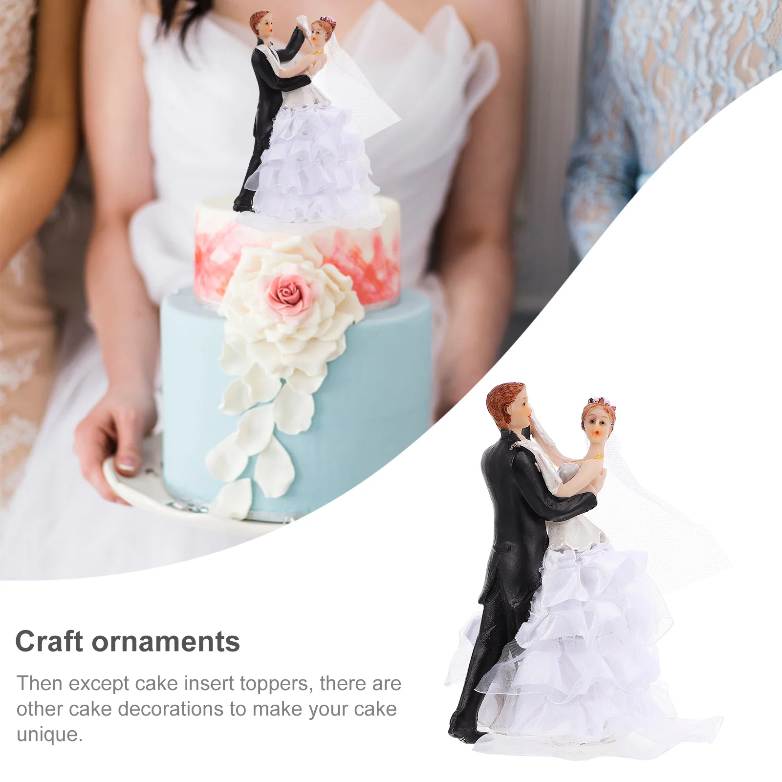 

1Pcs Lovely Couple Cake Topper Set Stylish Design Wedding Cake Decor for Party Craft Dessert Decoration Home Desktop