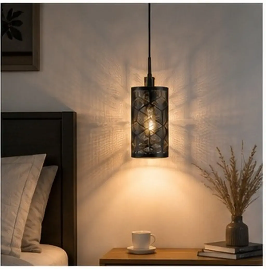 Wrought Iron Square Lamp Shade Hollow Out Modern Metal Lampshade for Pendant Lamp Bedroom Living Room Office Decor