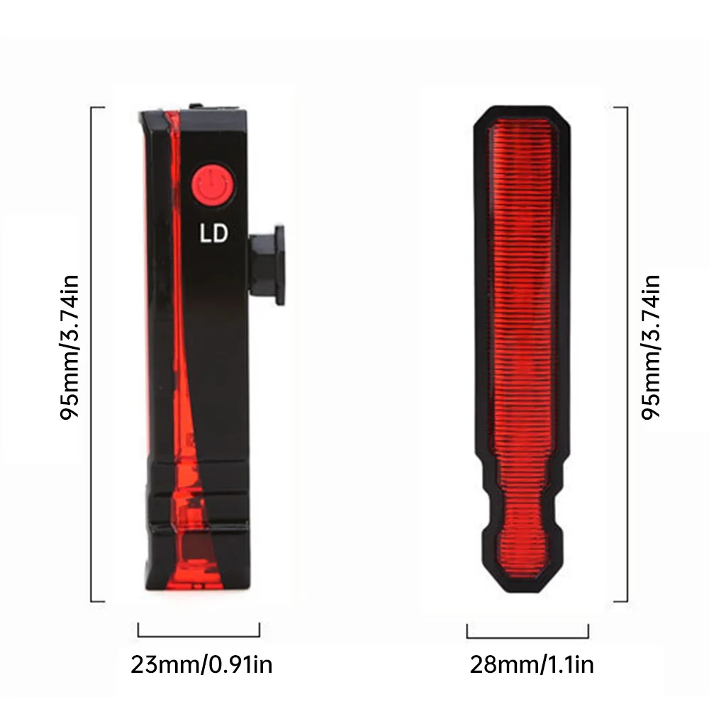 Folding Laser Bicycle Tail Light Safety Warning Bicycle Light Rechargeable Bike Rear Light Waterproof Cycling Light Flashlight