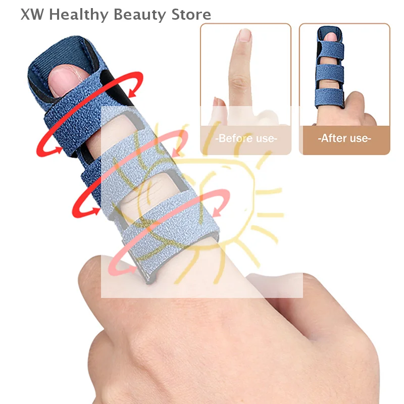 1pc Adjustable Finger Corrector Splint Steel Plate Pain Relief Finger Brace Support Hand Splint Fix Strap Protector Breathable