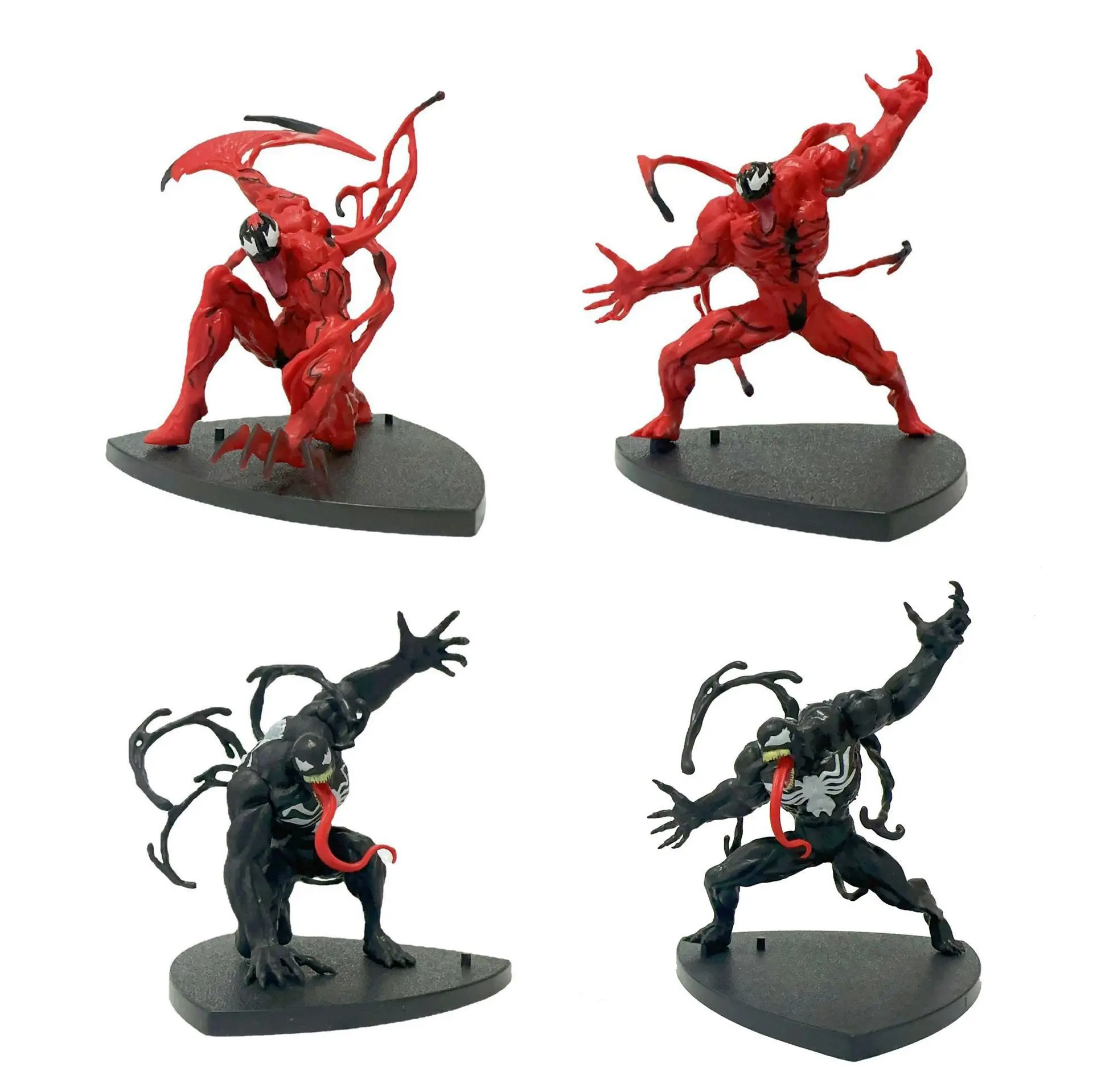 4pcs/set Marvel Venom Carnage in Movie The Amazing Spiderman Figure Model Toys