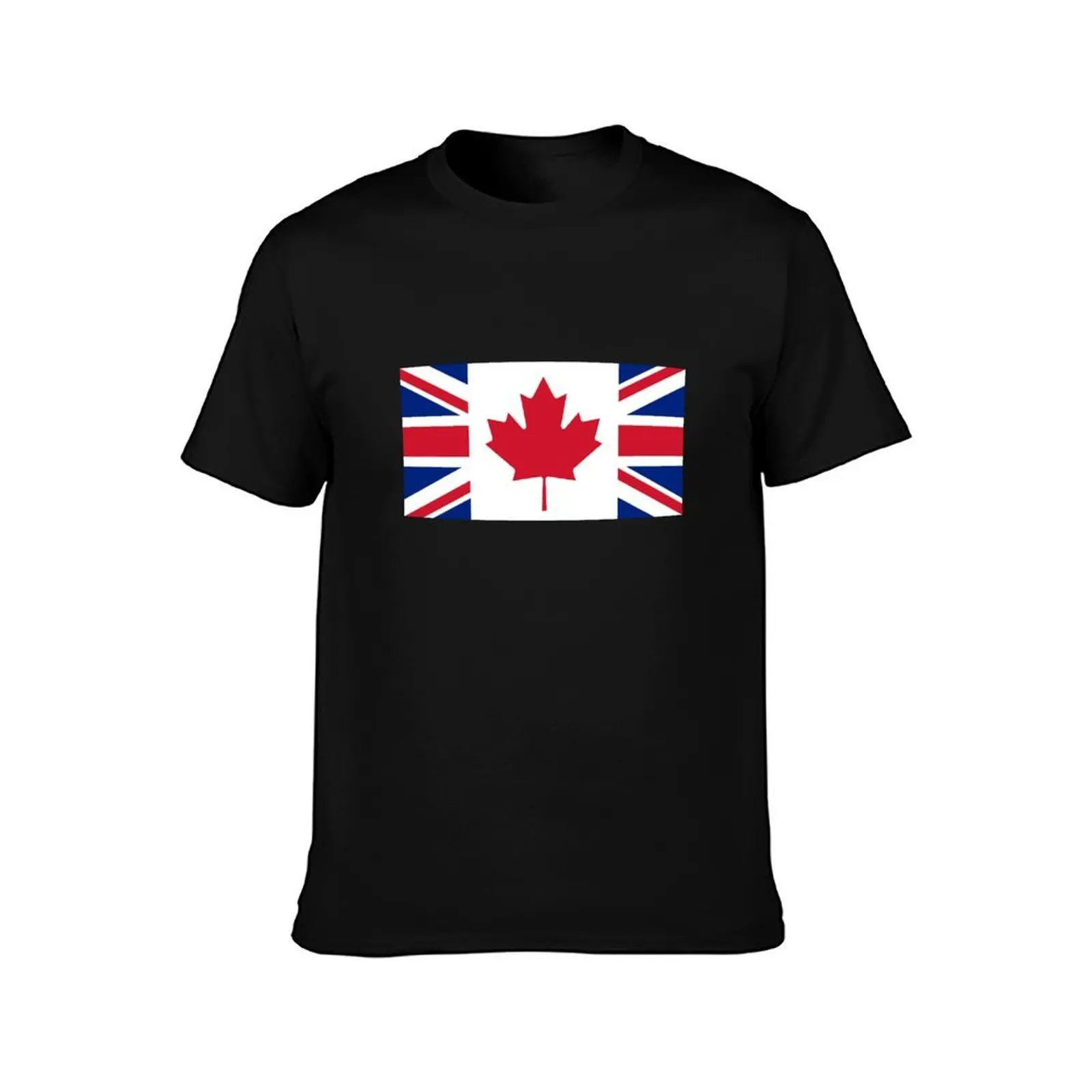 Canada/U.K. Flag Mashup T-Shirt Soft Lightweight Cotton T-Shirt