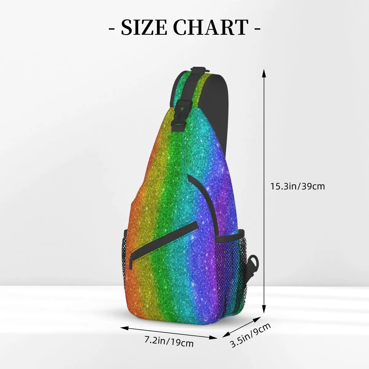 Glitter Regenboog Trots Crossbody Sling Bag Kleine Borsttas Lgbt Regenboog Schouder Rugzak Dagrugzak Reizen Wandelen Fietstas