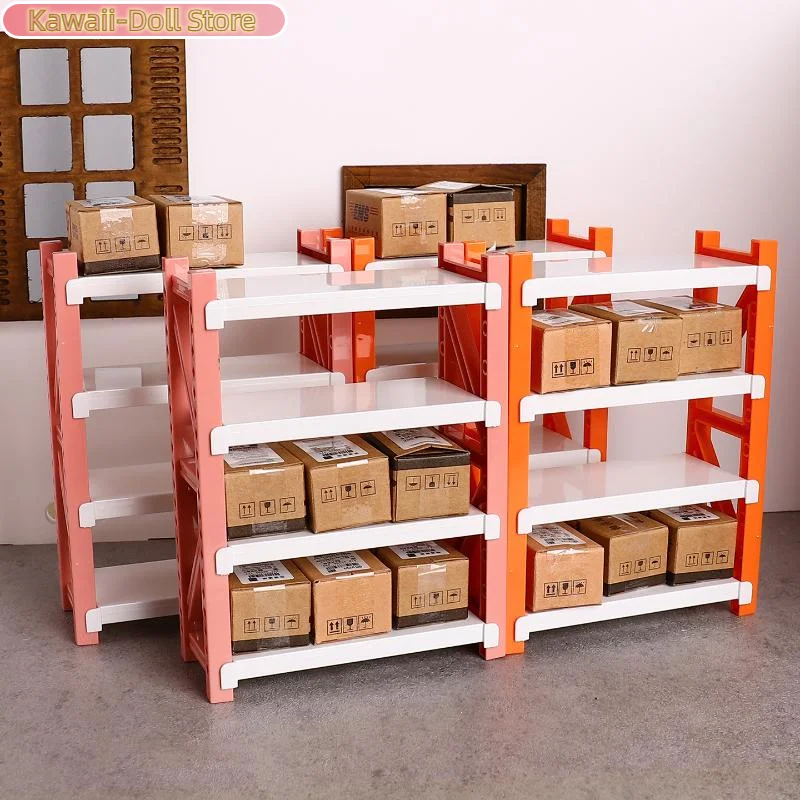 Estantes de almacenamiento de simulación para casa de muñecas, estantes de almacén, modelo de casa de muñecas, Mini muebles de decoración, accesorios para casa de muñecas, 1/12