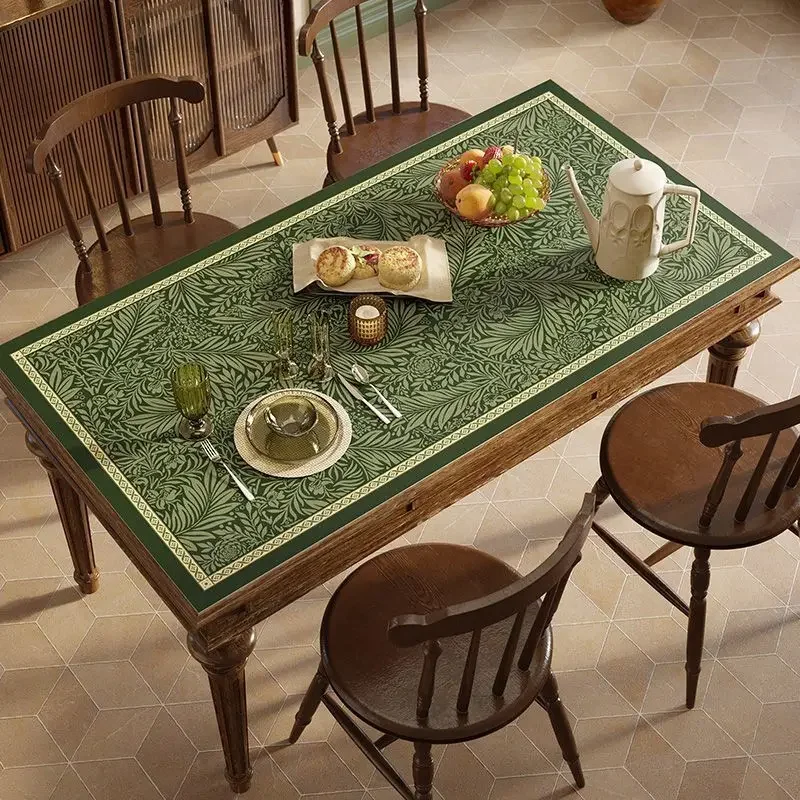 Leather Table Mat Waterproof Oilproof Heat Resistant Wipeable Tablecloth Protector Pad Dining Kitchen Coffee Table Home Decor
