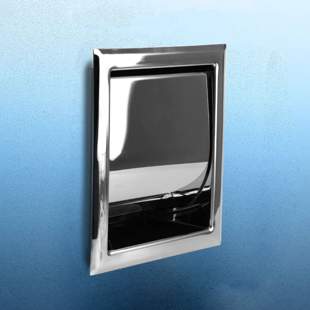 

Concealable Roll Paper Box Stainless Steel Toilet Paper Holder Wall Mounted Polished Chrome