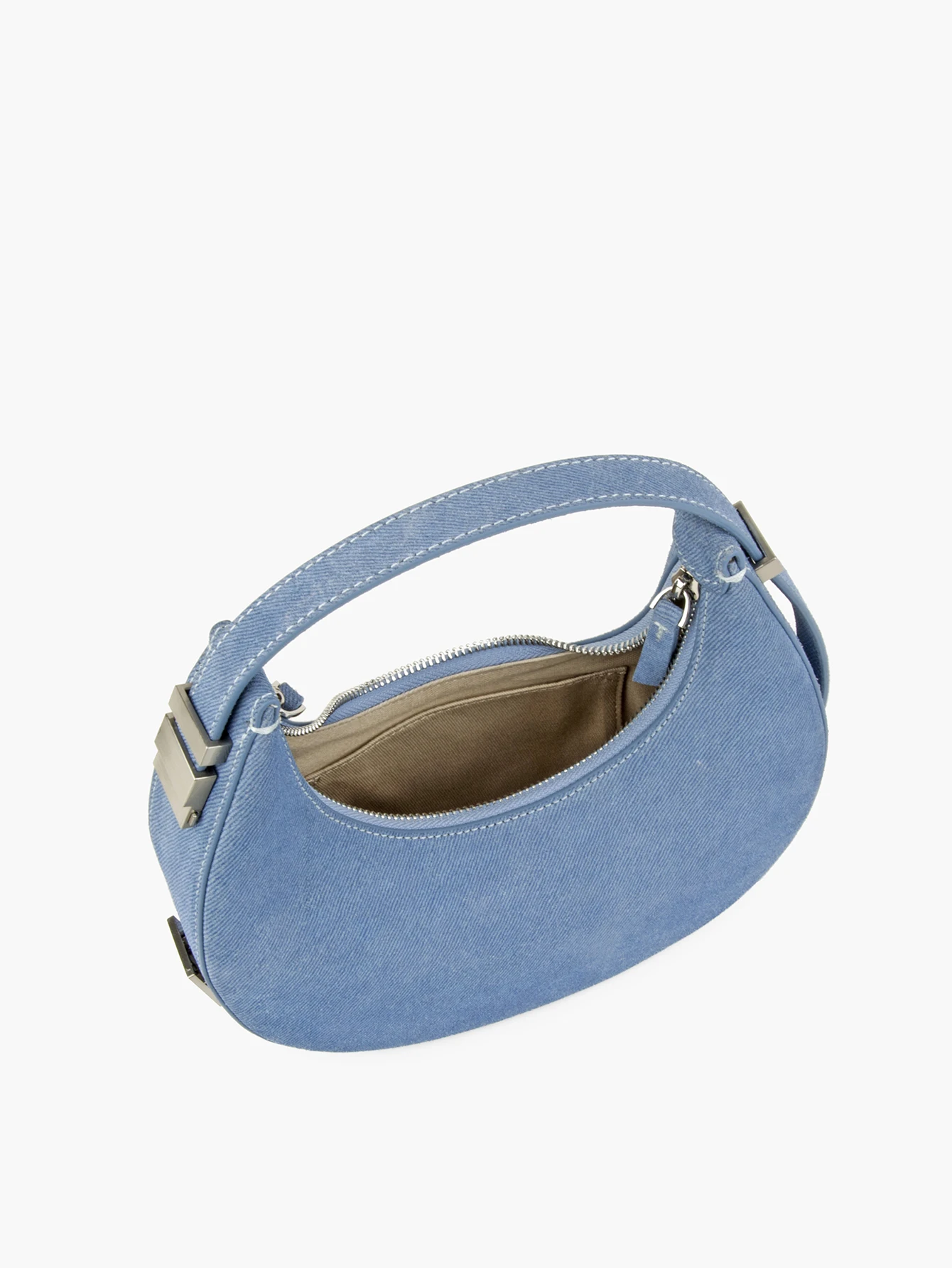 Donna-in krowa zamsz Denim kobiety na ramię torba typu Hobo prawdziwa skóra półksiężyc Half Moon kopertówka sprzedaż hurtowa Dropshipping