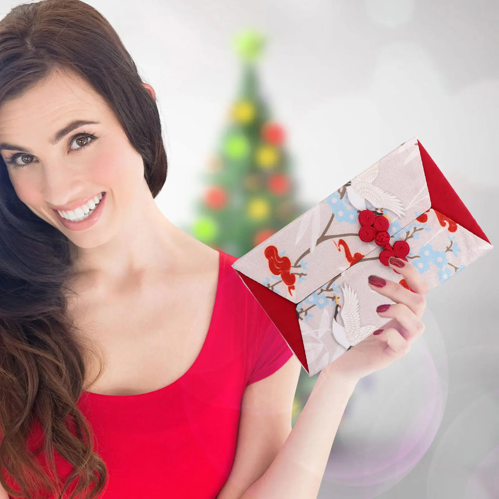 

1Pcs Emulation Silk Red Packet New Year Envelope for Festive Occasions Money Storage Gift Card Invitation Pocket