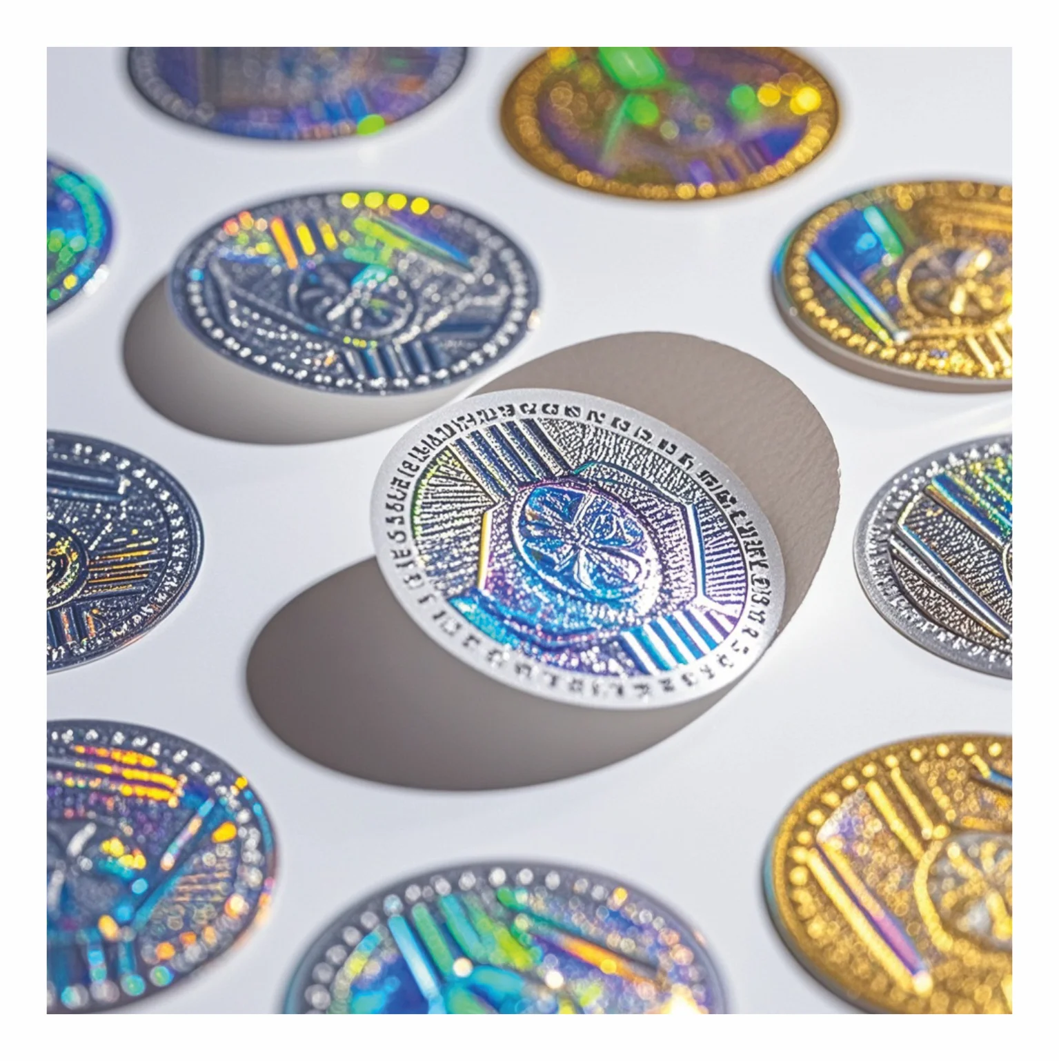 Professional Hologram Stickers With Double-Layer Rainbow Effect Stamping Handling Stickers With Great Price
