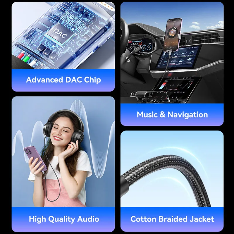 Vention البرق إلى 3.5 مللي متر محول DAC سماعة محول الصوت الفاصل آيفون 14 12 برو ماكس xr كابل مساعد ملحقات الهاتف