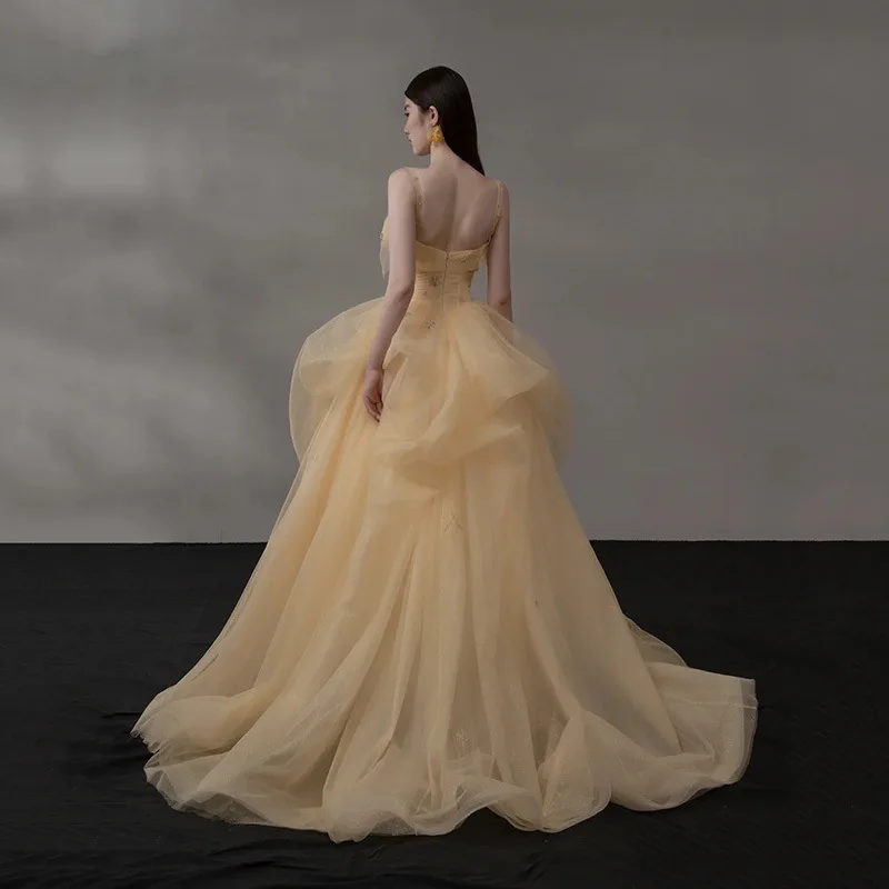 تول منتفخ تنورة الزفاف دكتور 2024 جديد الخريف مربوط نظام الغابات ضوء الحجاب استوديو موضوع التصوير زي #3