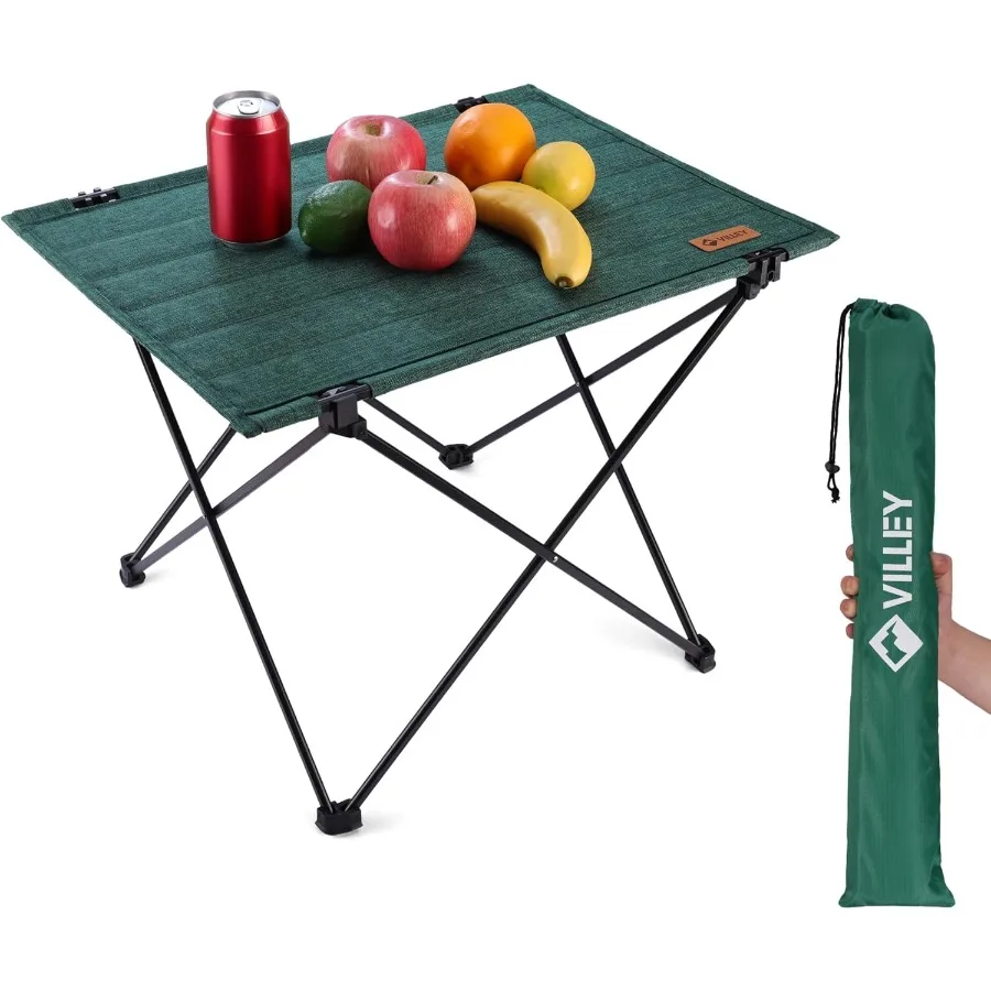 

Folding Camping Table with Carry Bag Portable Lightweight Beach Table with Ox Fabric and Reinforced Aluminum Panel for Outdoor