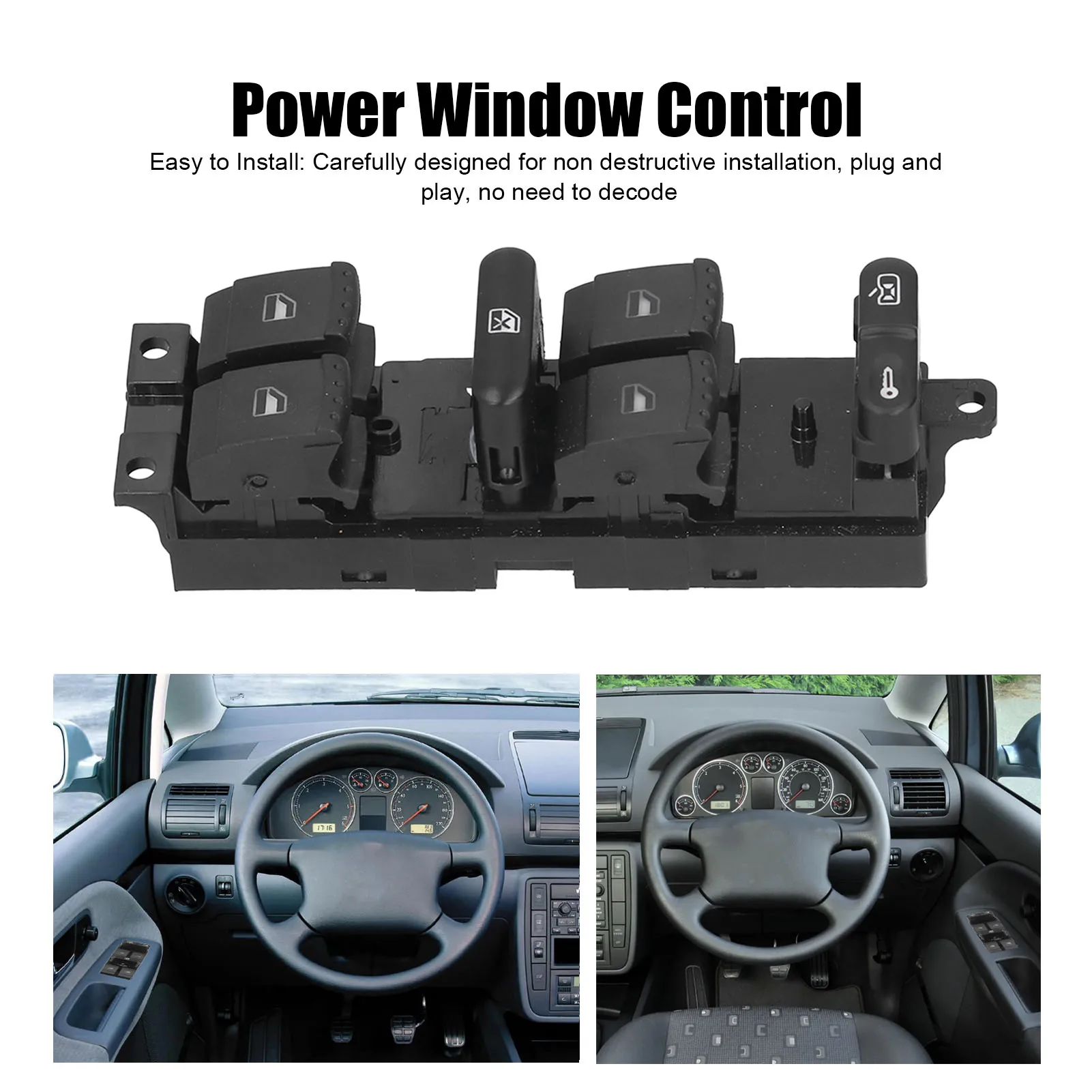 Power Window Glass Lift Switch 7M3959857D 01C Replacement for Seat 1997/10‑2010/03 Electric Window Control