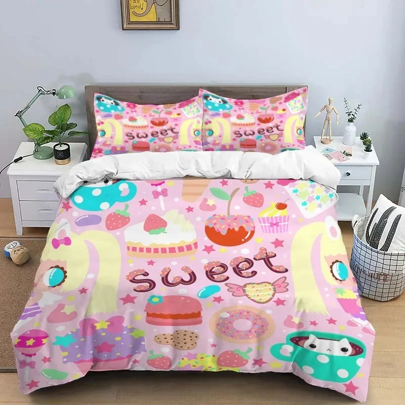 

Cartoon Pink Animals HD Print Bedding Set，boy King Size Bedding Set，girl's Bed Double Bed Duvet Covers Pillowcase Bedding Set