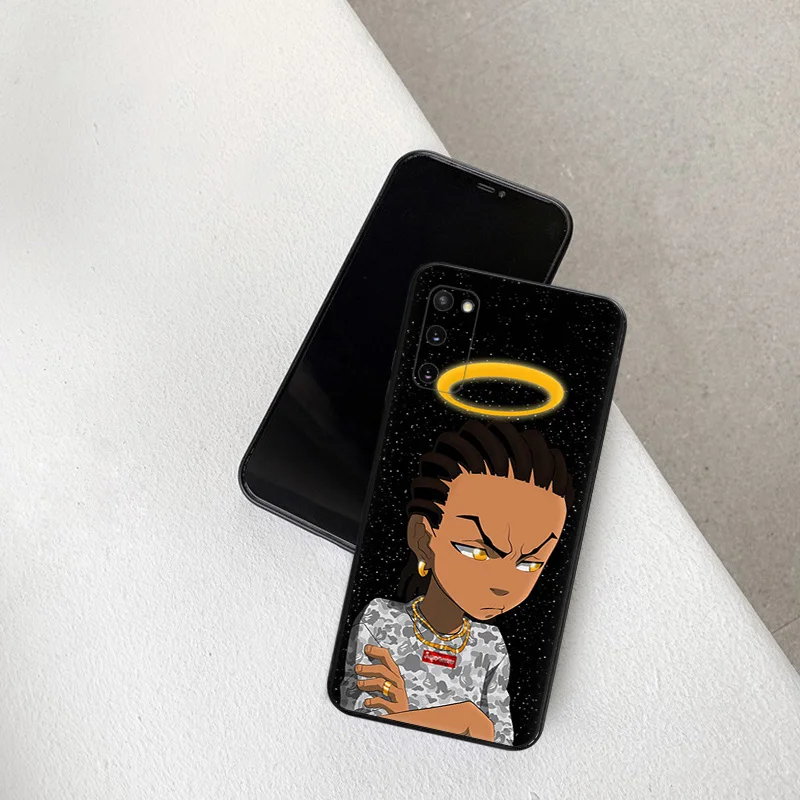 Phone Case For Samsung S24 Note20 Ultra S23 S22 S21 S20 Galaxy S10 Plus The Boondocks Cartoon Black Soft Anti-Drop Cover image 3