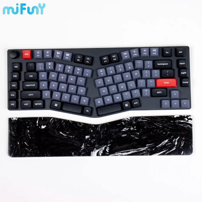 Imagem -06 - Mifuny Keychron-short Axis Teclado Mecânico Descanso de Pulso Personalizado Gaming Descansa Irregular Quartz Stone K15pro