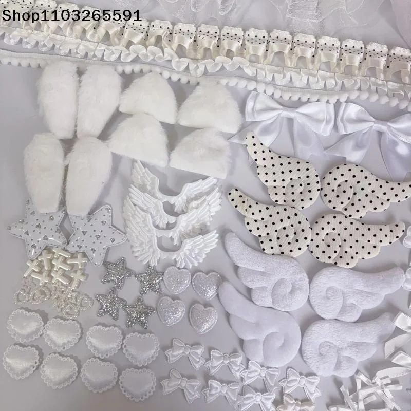 Card Cover Pain Bag DIY Material Pack DIY Decorative Lace Appliques Kit Gothic Lolita Trim Decor Set Bow Lace Accessories Set
