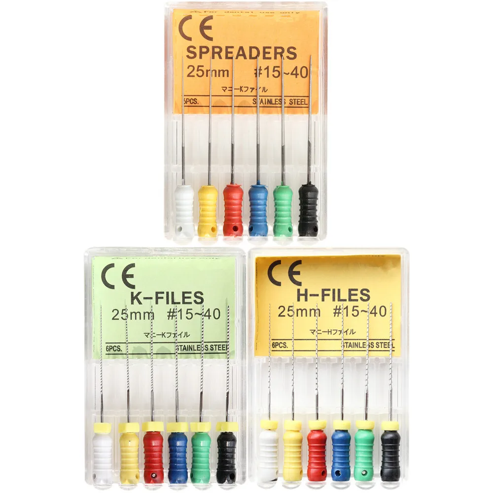 

1 Box Dental H-FILES K-FILES Tapered Finger SPREADERS REAMERS HEDSTROEM SSt Endodontic Root Canal File Hand Use Dentistry Use