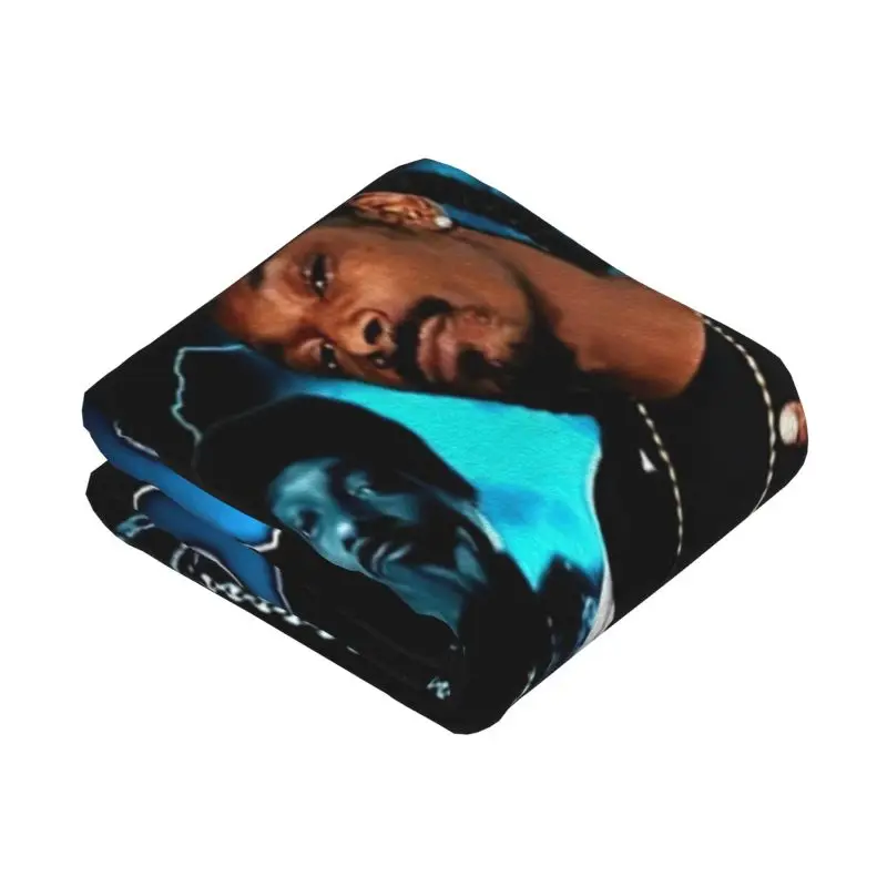 Custom Snoop Dogg Vintage 90s Blanket Warm Fleece Soft Flannel Music Rapper Throw Blankets for Bed Couch Office Spring Autumn