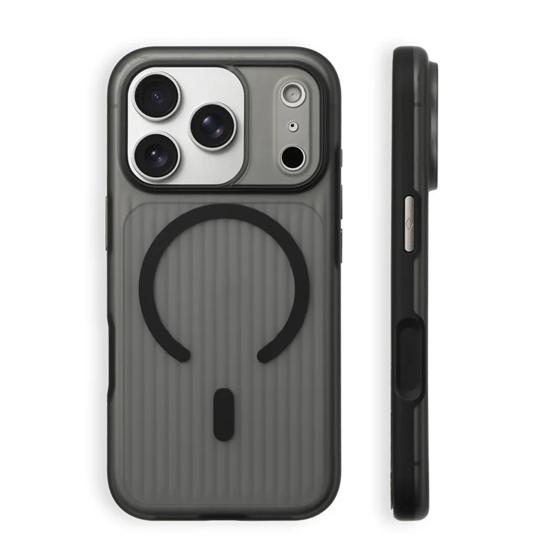 

3D Corrugated Stripes Anti-fall Magnetic Case for iPhone 17Pro Max 17Pro 17 Touch Camera Button Protective Cover for Magsafe