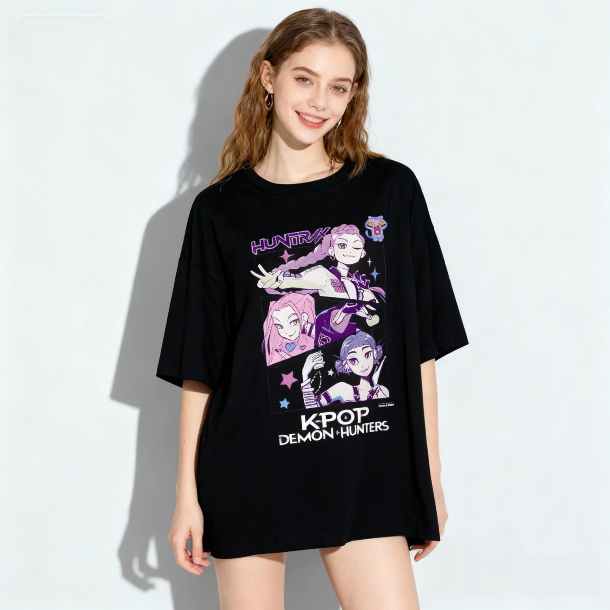 

НОВАЯ 25/26 летняя футболка с изображением аниме KPOP Witch Hunt, корейская, европейская и американская уличная футболка большого размера для взрослых, женщин и детей