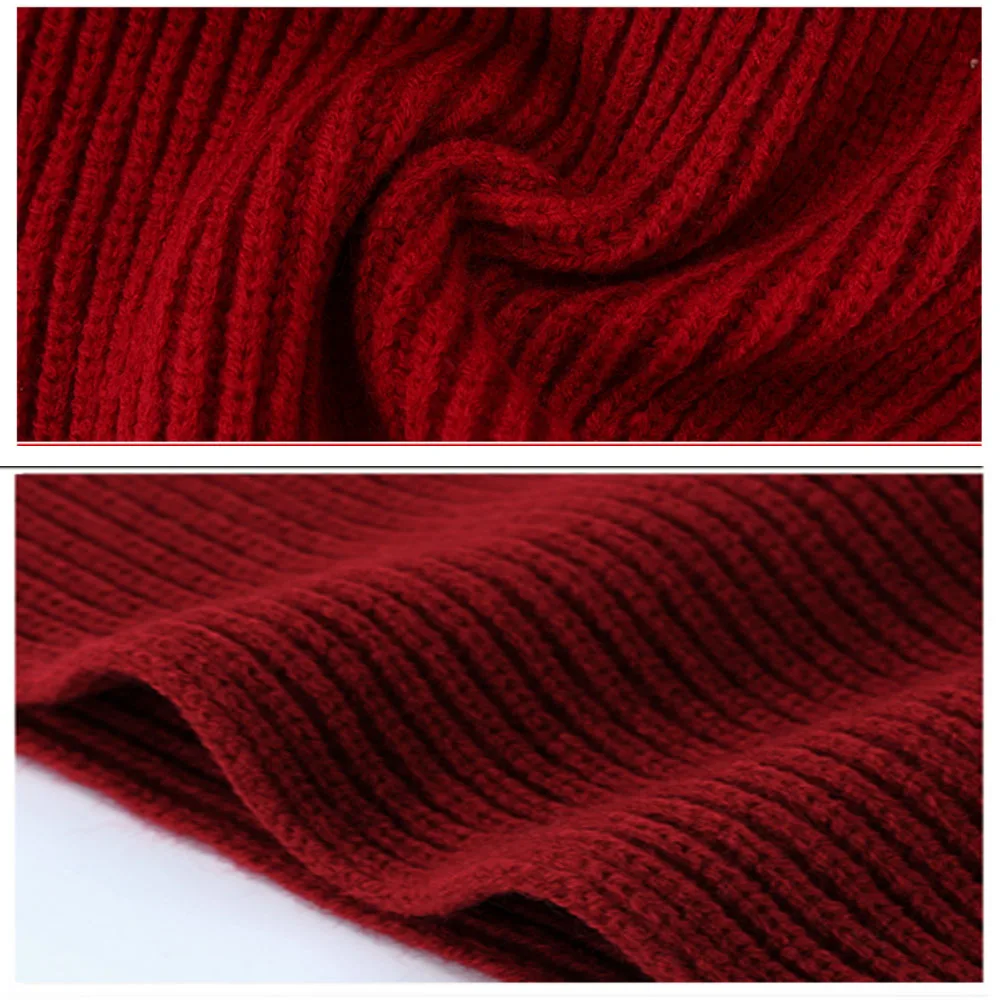 New Brand Scarf For Women Neck Collar Keep Warmer Thick Soft Wool Lady Grandma Winter Gift For Men Knitted Scarves