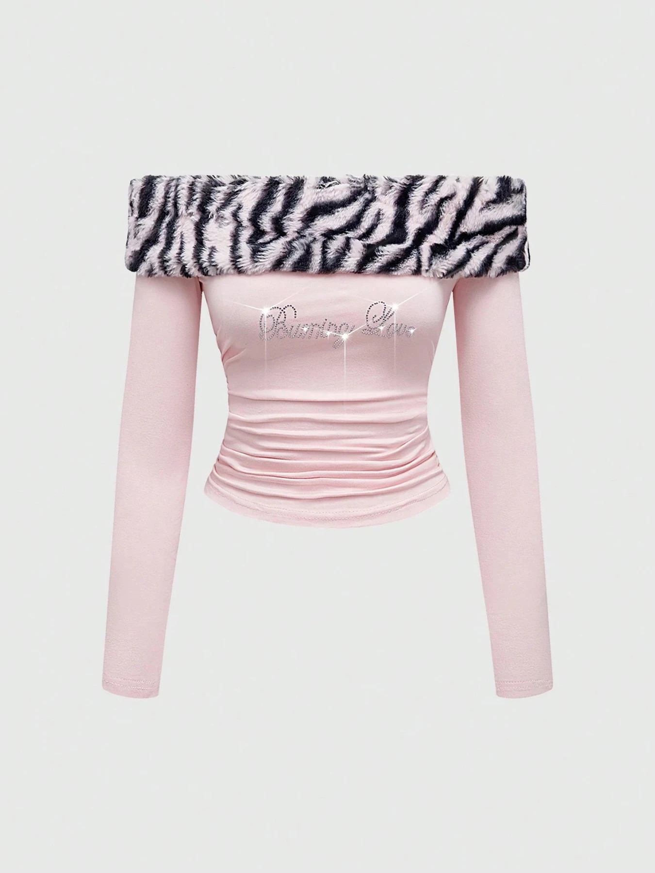 Sommer Neues Slim Fit Sexy Hot Girl Y2K Buchstaben-Heißgepresstes Leopardenmuster Bauchfreies Trägerloses Top – Detail 4