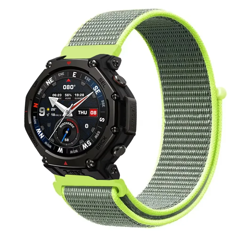 20mm 22mm Sport Nylon Loop Strap for Amazfit T-Rex3 Pro 48mm 44mm Balance 2 Helio Active 2 Square Bracelet Amazfit Bip 6 5 Band