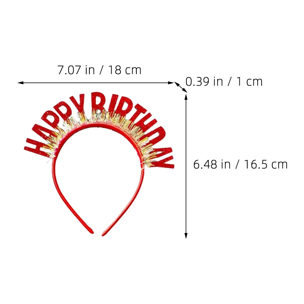 6Pcs Birthday Headbands Sparkly Party Hairbands Comfortable Non Slip Festive Greeting Letters Photo Prop Headpiece