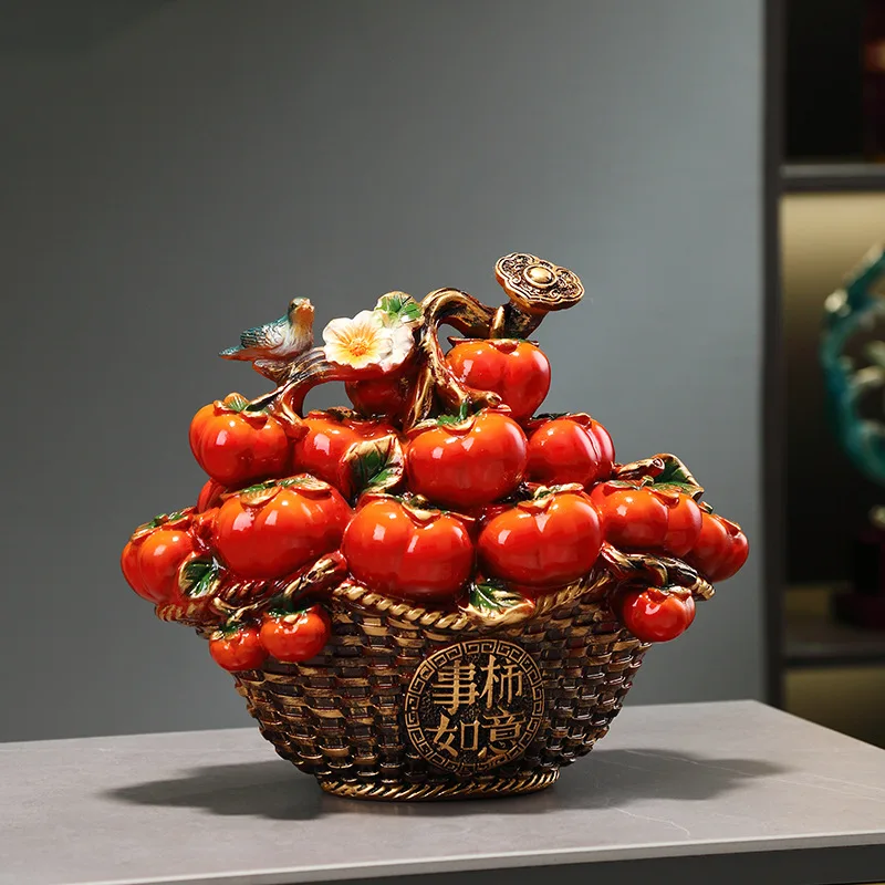 House warming persimmon ruyi persimmon ornament living room entrance wine cabinet TV cabinet housewarming new home decoration