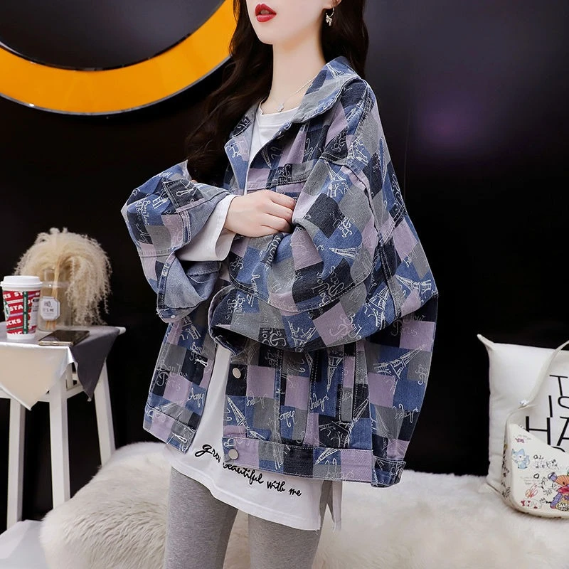 

Loose Fit Denim Jacket for Women 2025 Spring Fashion Short Style Casual Outerwear for Petite Girls Trendy Design