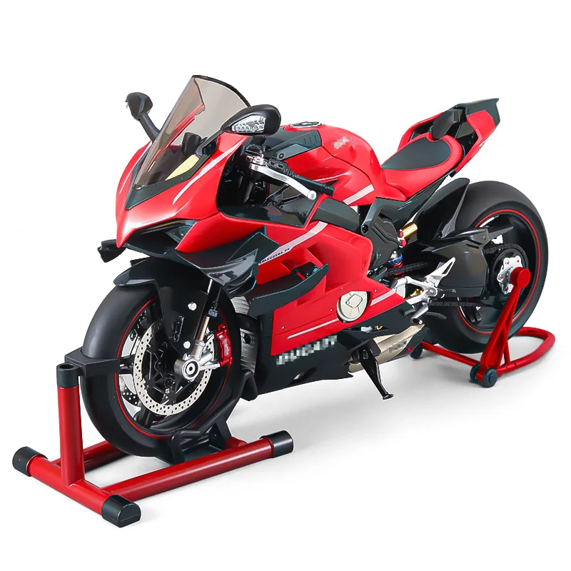 

1:7 V4s Alloy Motorcycle Model With Spray Function Sound And Light Effects Car Model Toy Gift For Boy Boyfriend Birthday Present