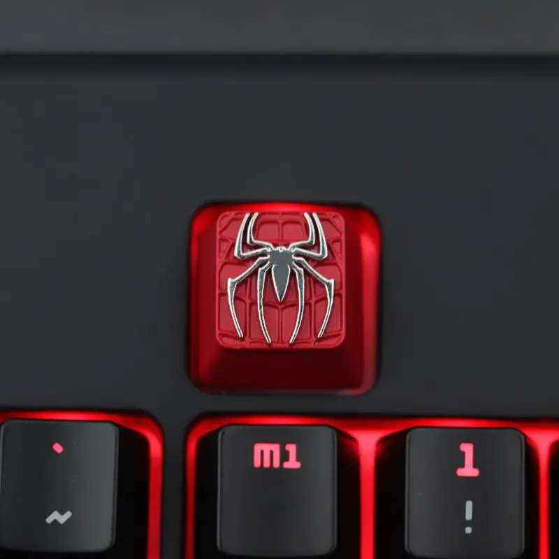 Marvel الطرفية سبايدرمان جديد الكرتون Keycap الإبداعية شخصية الإغاثة المعادن Keycap الصليب MX محور R4 الارتفاع الأولاد هدية #3
