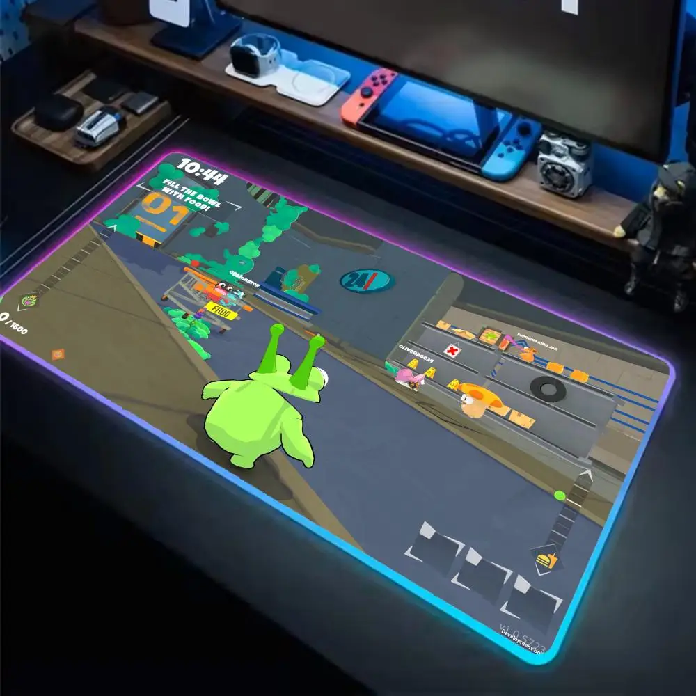 

Frog Sqwad Mouse Pad Anime Gaming Mouse Pad LED Table Pads Backlit Rubber Desktop XXL RGB Desk Mats