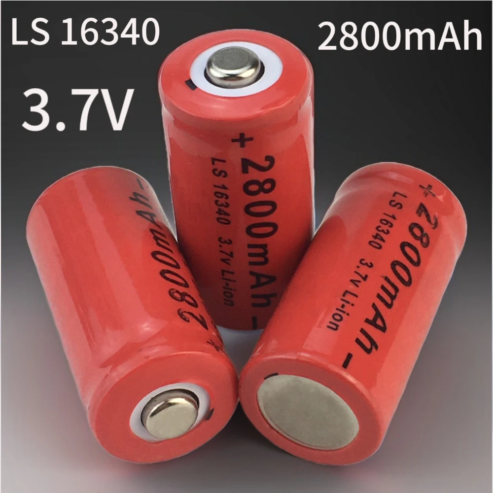 

SL16340 3.7V 2800mAh Rechargeable Lithium Ion Battery Safety Camera 2024 NEW CR123A RCR 123 ICR