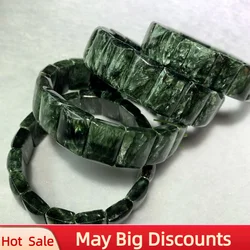 2024 New Russian Seraphinite (Clinochlore) Beads Bracelet Natural Gemstone Jewelry Bangle for Women for Men for Gift Wholesale