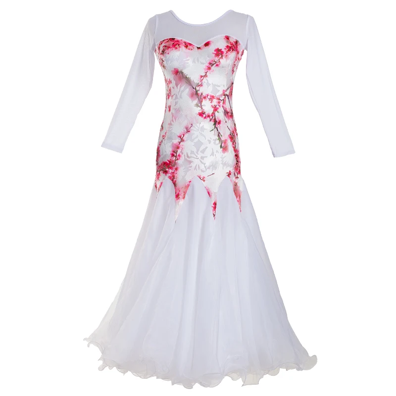 モダンダンスドレス スカートスタイル ワルツ 社交ダンス パフォーマンスコスチューム レディース おしゃれなフィットスカート タンゴアンサンブル