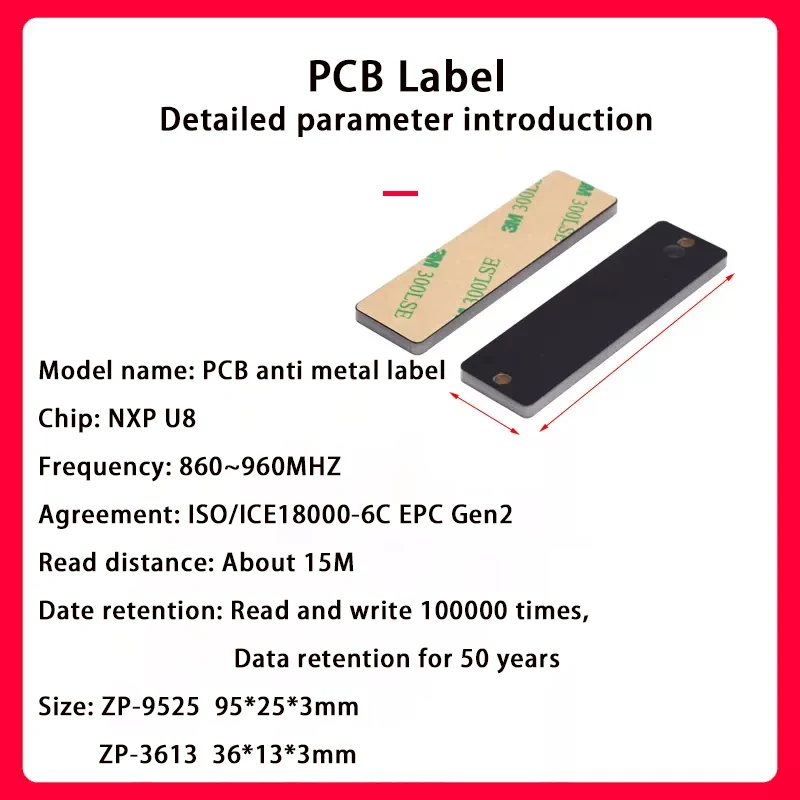 20PCS RFID UHF anti metal PCB Tag, Resistant high-temperature, acid and alkaline special label 18000-6C 860-960MHz High Quality