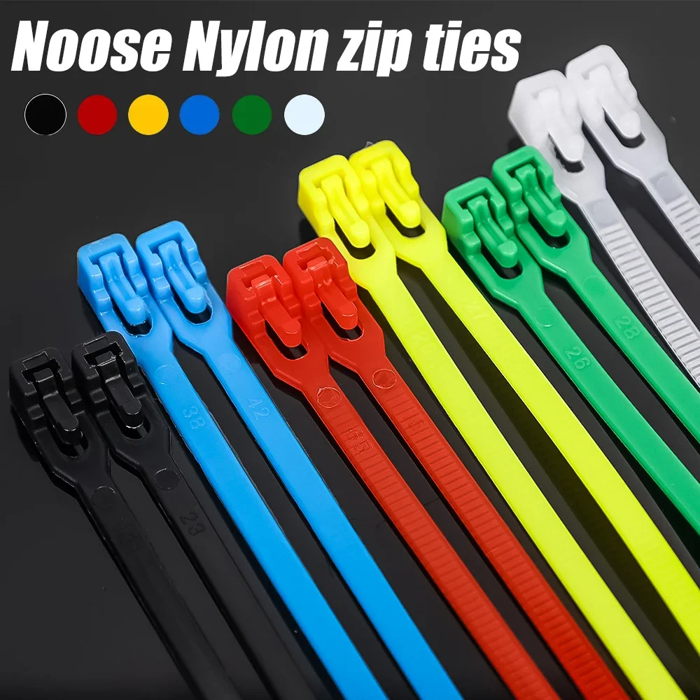 100/1000Pcs Releasable Cable Organizer Ties Mouse Earphones Wire Management Nylon Cable Ties Reusable Loop Hoop Tape Straps Tie