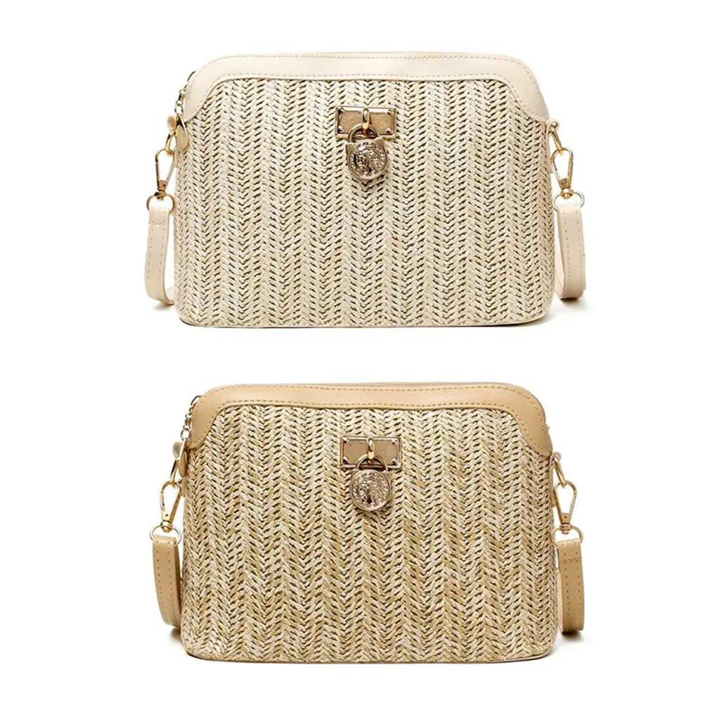 Fashion Straw Crossbody Bag Woven Boho Beach Holiday Women Shoulder Bags